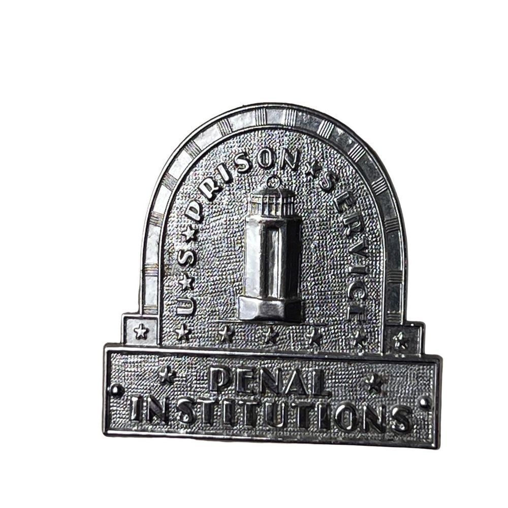 New Alcatraz Correctional Officer Silver Tone Hat Pin Brooch Costume Dress Up